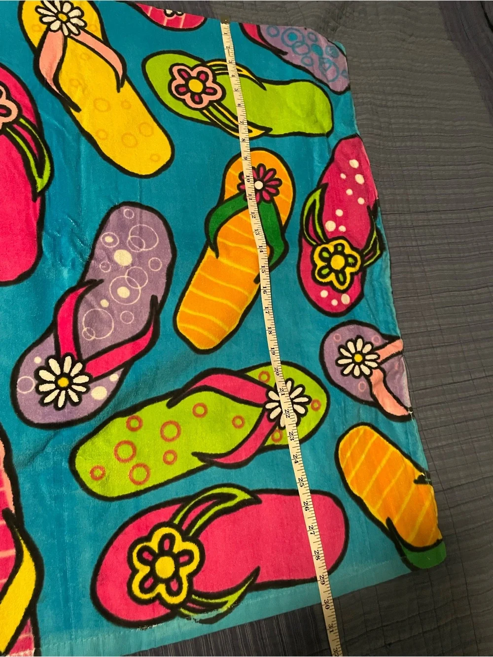 Beach Towel in Turquoise, Yellow, Pink, Green